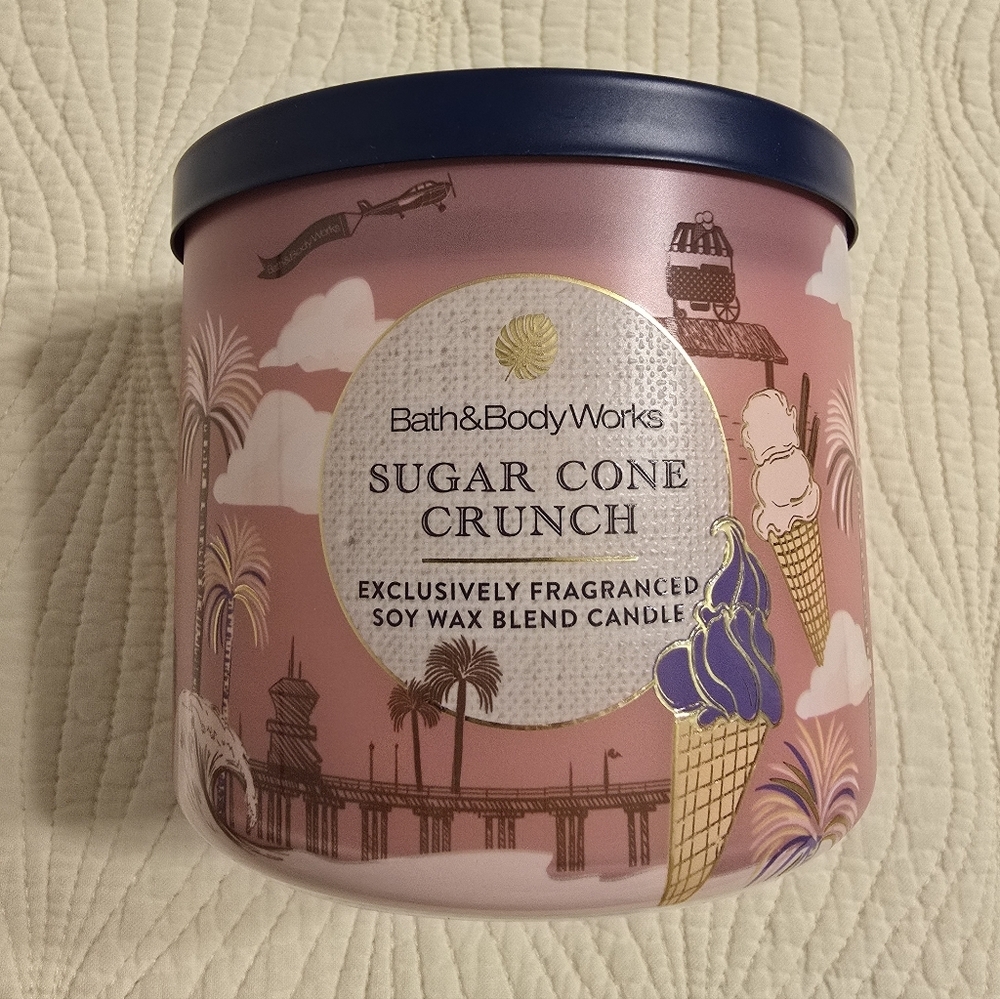 NEW Bath & Body Works Sugar Cone Crunch Soy Wax Blended Full Size Candle